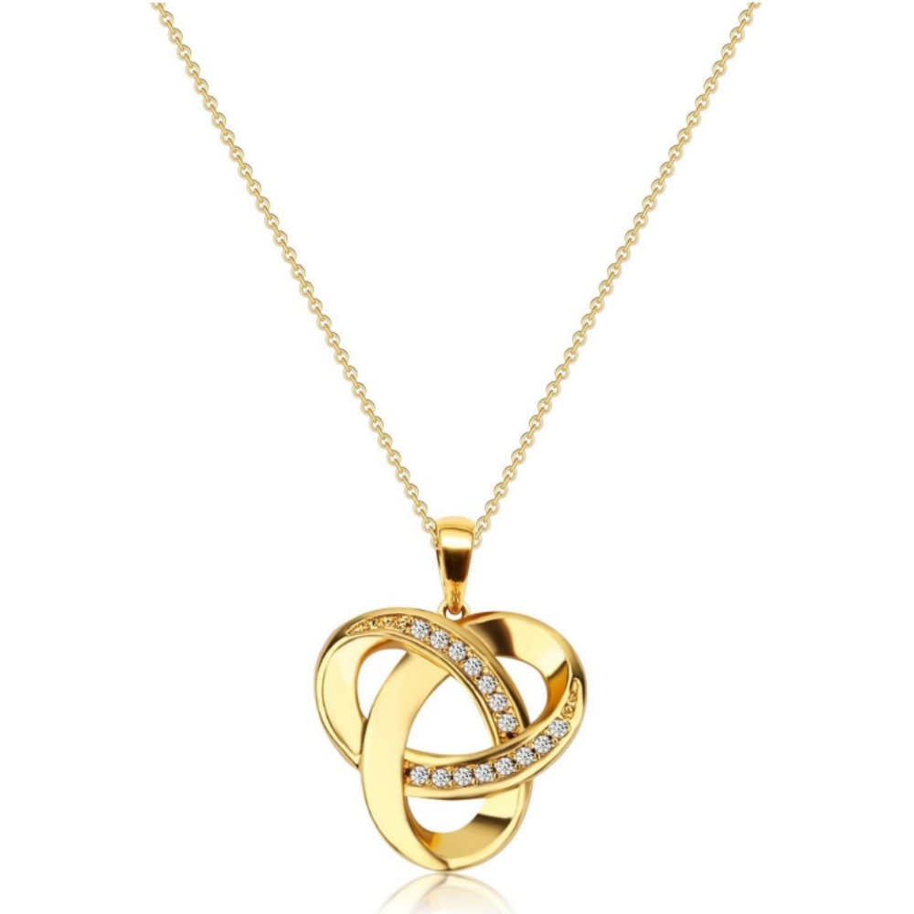 DiomandX Custom 18K Solid Gold Lab Grown Diamond Eternal Love Infinity Knot Necklace Elegant Fine Jewelry2