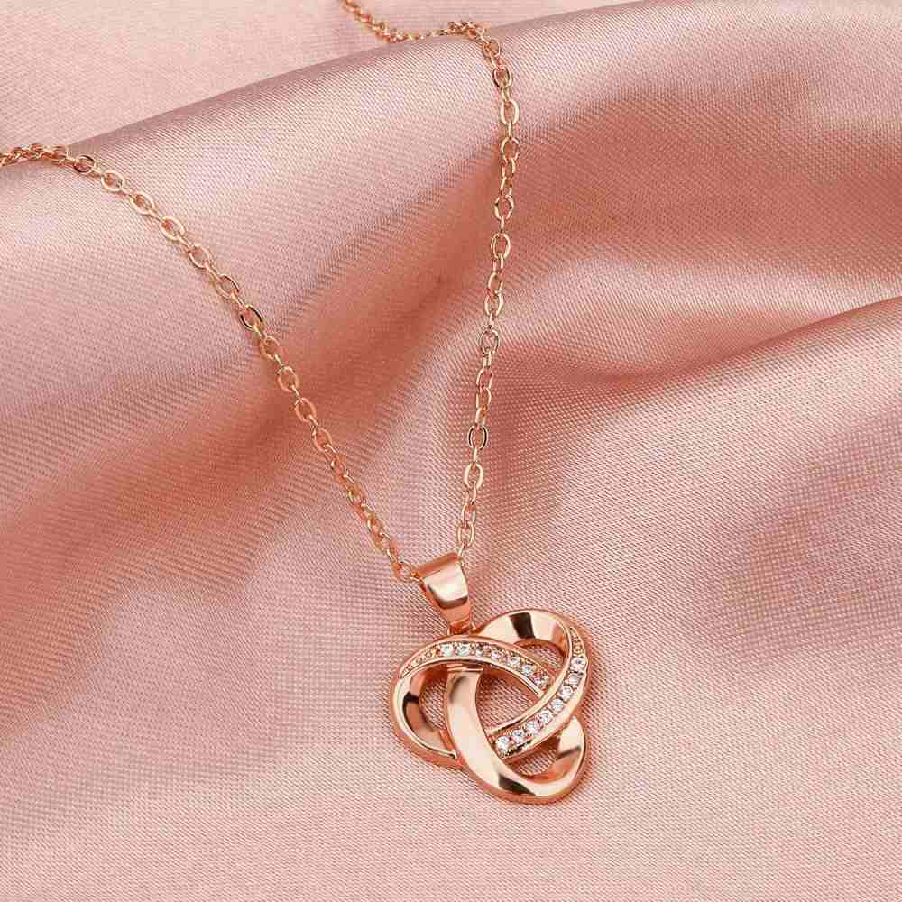 DiomandX Custom 18K Solid Gold Lab Grown Diamond Eternal Love Infinity Knot Necklace Elegant Fine Jewelry4