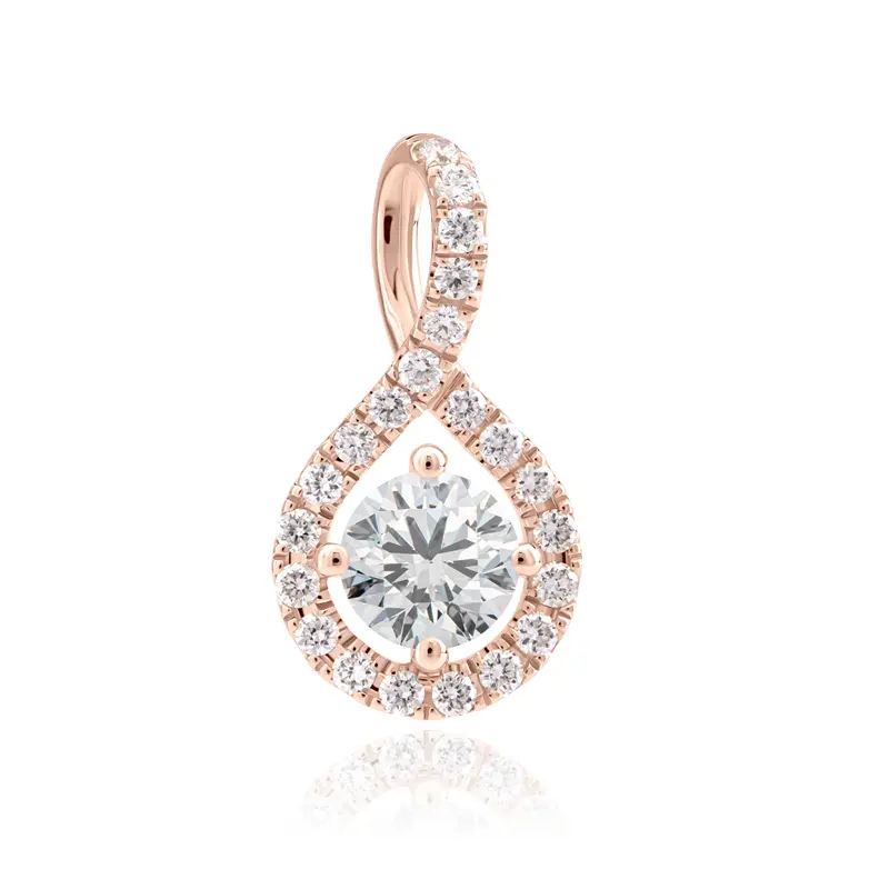 FirstMadam 18K Rose Gold 0.7CTTW Lab Diamond Infinity Halo Pendent Necklace Factory Price (4) FirstMadam 18K Rose Gold 0.7CTTW Lab Diamond Infinity Halo Pendent Necklace Factory Price