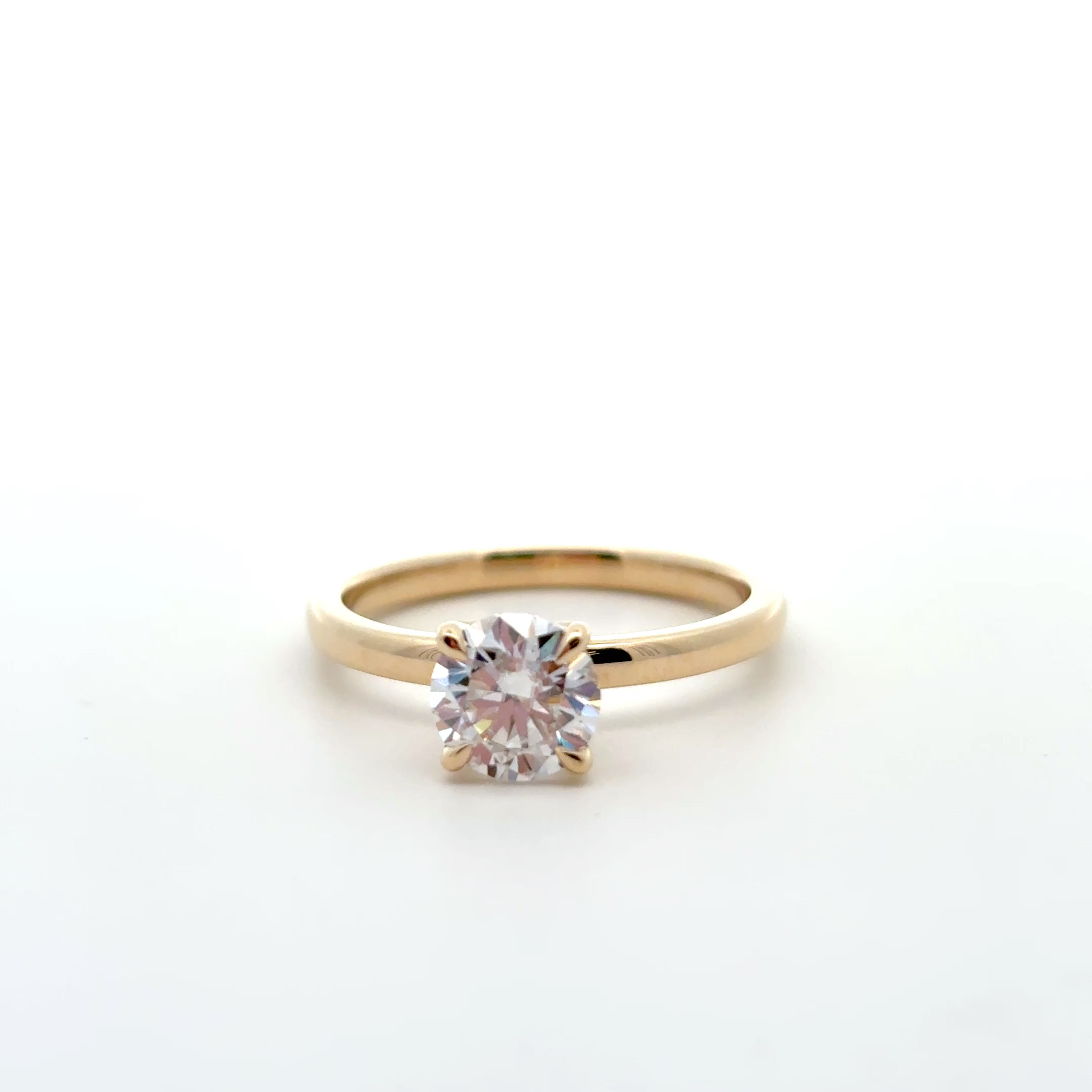 FirstMadam Custom Made Round Cut 1CT Solitaire Lab Diamond Ring