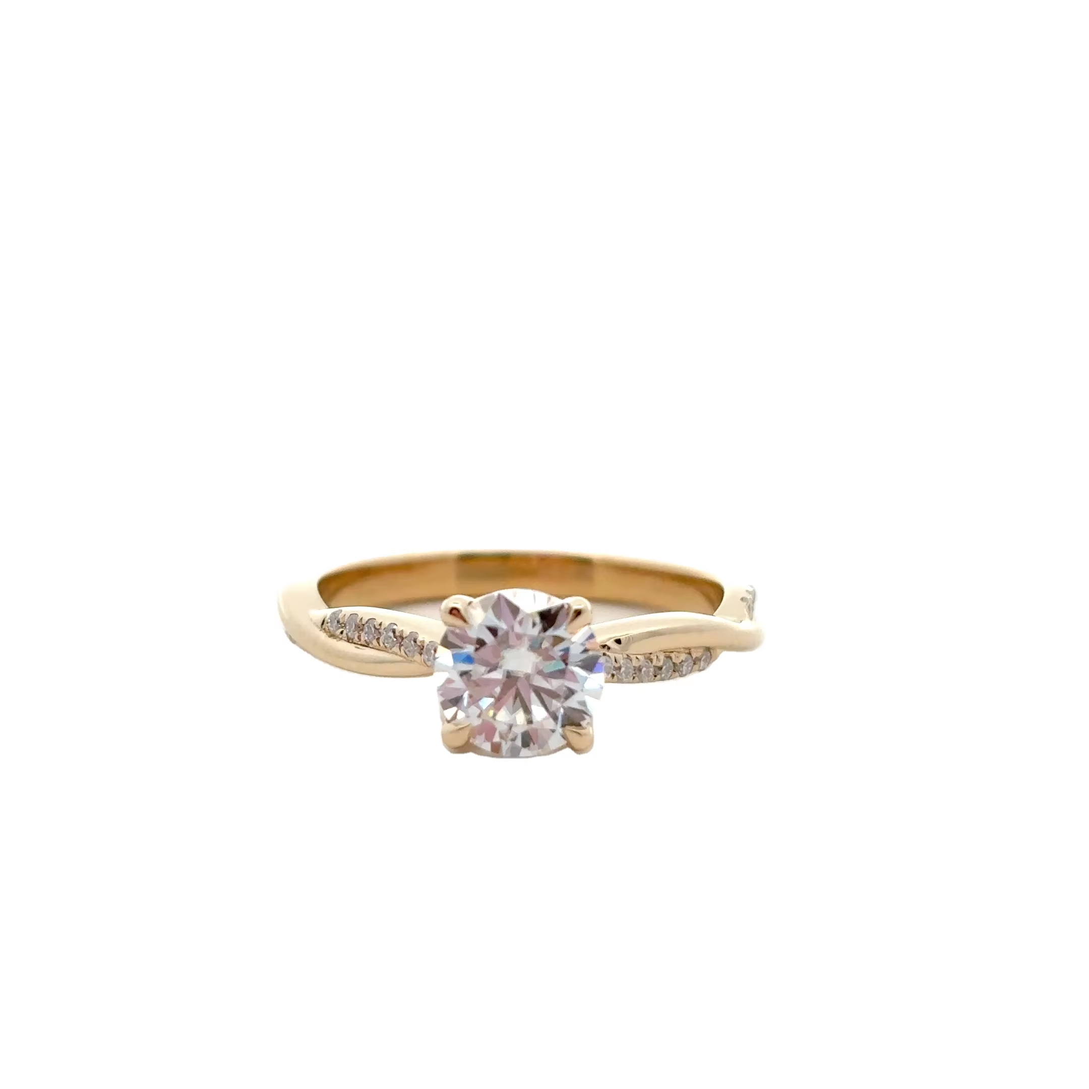 FirstMadam Custom Made Round Cut 1CT Lab Diamond Engagement Cross Ring