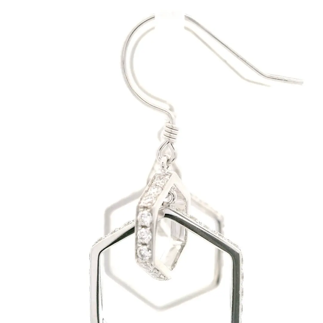 14k Gold Geometric Lab Diamond Drop Earrings 14k Gold Geometric Lab Diamond Drop Earrings
