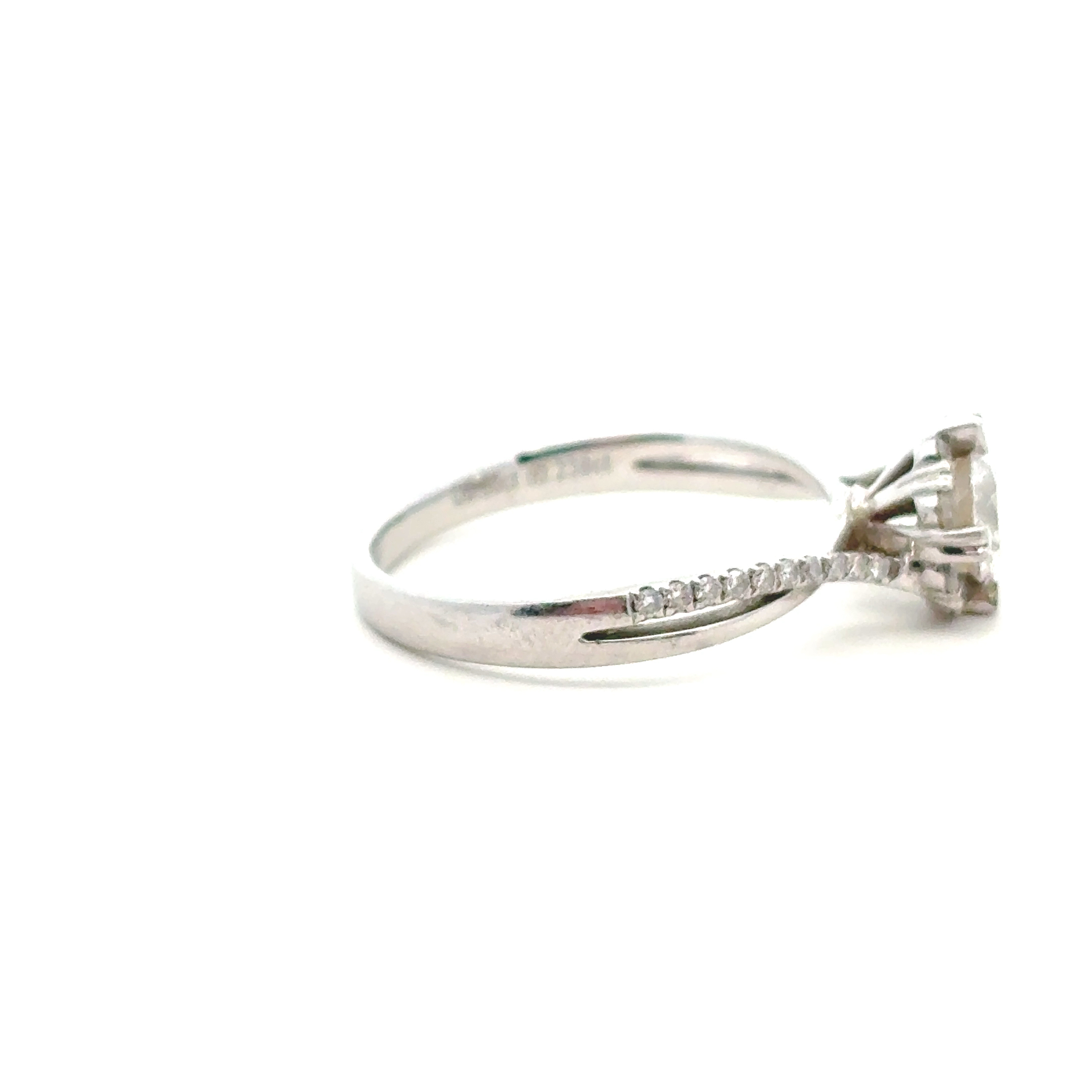 FirstMadam 14K White Gold 0.5CT Lab Diamond Round Cut Engagement Ring (4) FirstMadam 14K White Gold 0.5CT Lab Diamond Round Cut Engagement Ring