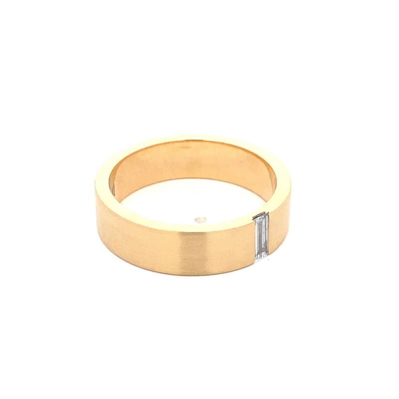 FirstMadam 14K Yellow Gold with Baguette Cut Lab Diamond Men Band Ring--004 FirstMadam 14K Yellow Gold with Baguette Cut Lab Diamond Men Band Ring