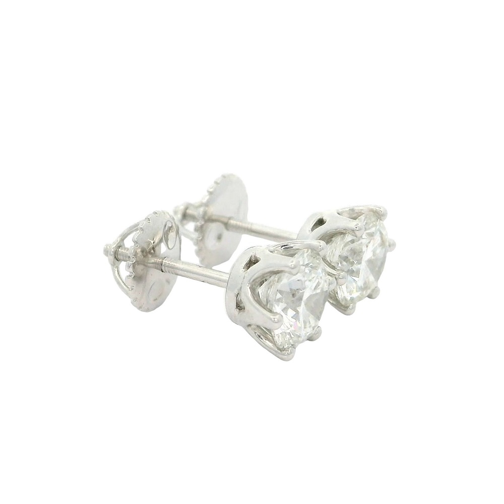 FirstMadam 18K White Gold 1ct Lab Diamonds Ear Stud Earrings Daily Jewelry (3) FirstMadam 18K White Gold 1ct Lab Diamonds Ear Stud Earrings Daily Jewelry