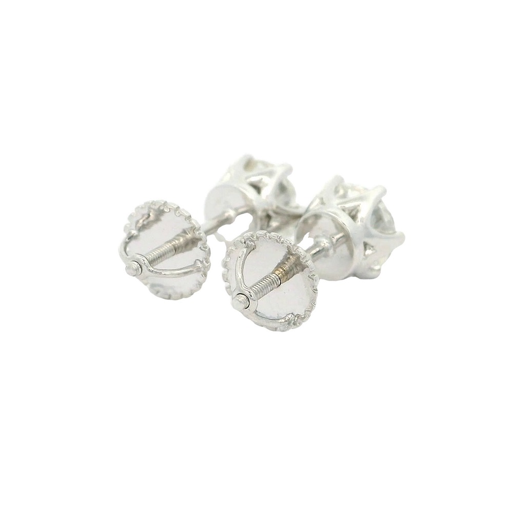 FirstMadam 18K White Gold 1ct Lab Diamonds Ear Stud Earrings Daily Jewelry (4) FirstMadam 18K White Gold 1ct Lab Diamonds Ear Stud Earrings Daily Jewelry