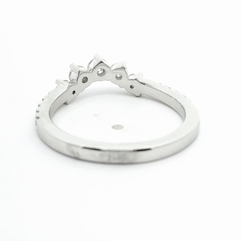 FirstMadam 18K White Gold Crescent Nested Lab Diamond Women Stack Ring--004 FirstMadam 18K White Gold Crescent Nested Lab Diamond Women Stack Ring