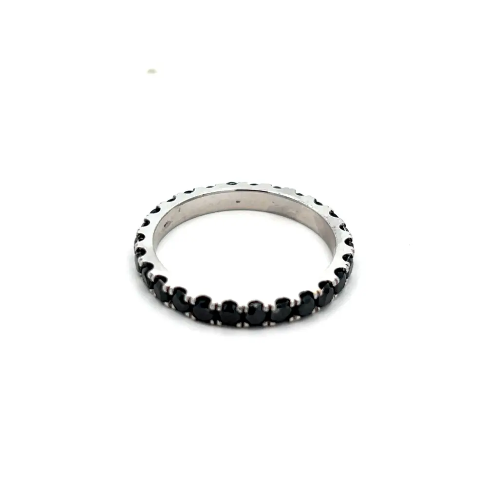 FirstMadam Custom 18K White Gold 2CT Black Nature Diamond Eternity Ring Wedding Band Factory Price (1) FirstMadam Custom 18K White Gold 2CT Black Nature Diamond Eternity Ring Wedding Band Factory Price
