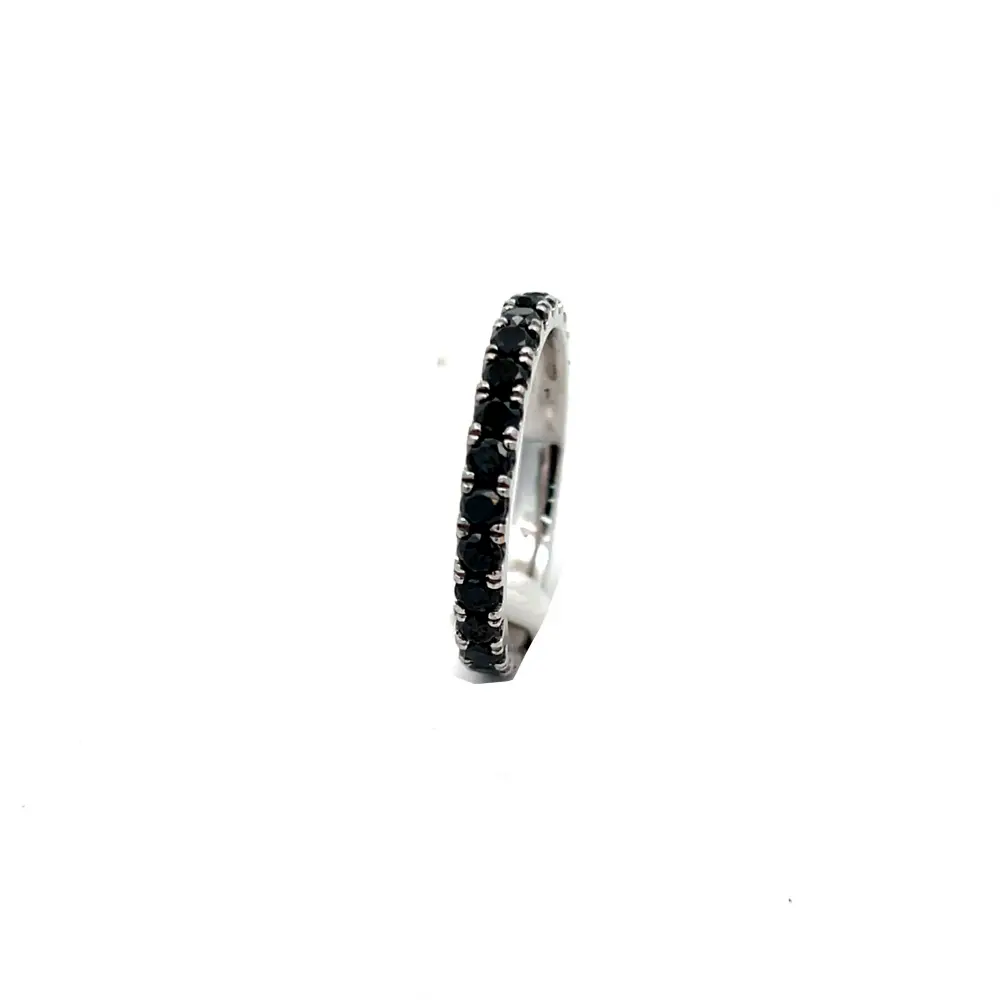 FirstMadam Custom 18K White Gold 2CT Black Nature Diamond Eternity Ring Wedding Band Factory Price (3) FirstMadam Custom 18K White Gold 2CT Black Nature Diamond Eternity Ring Wedding Band Factory Price