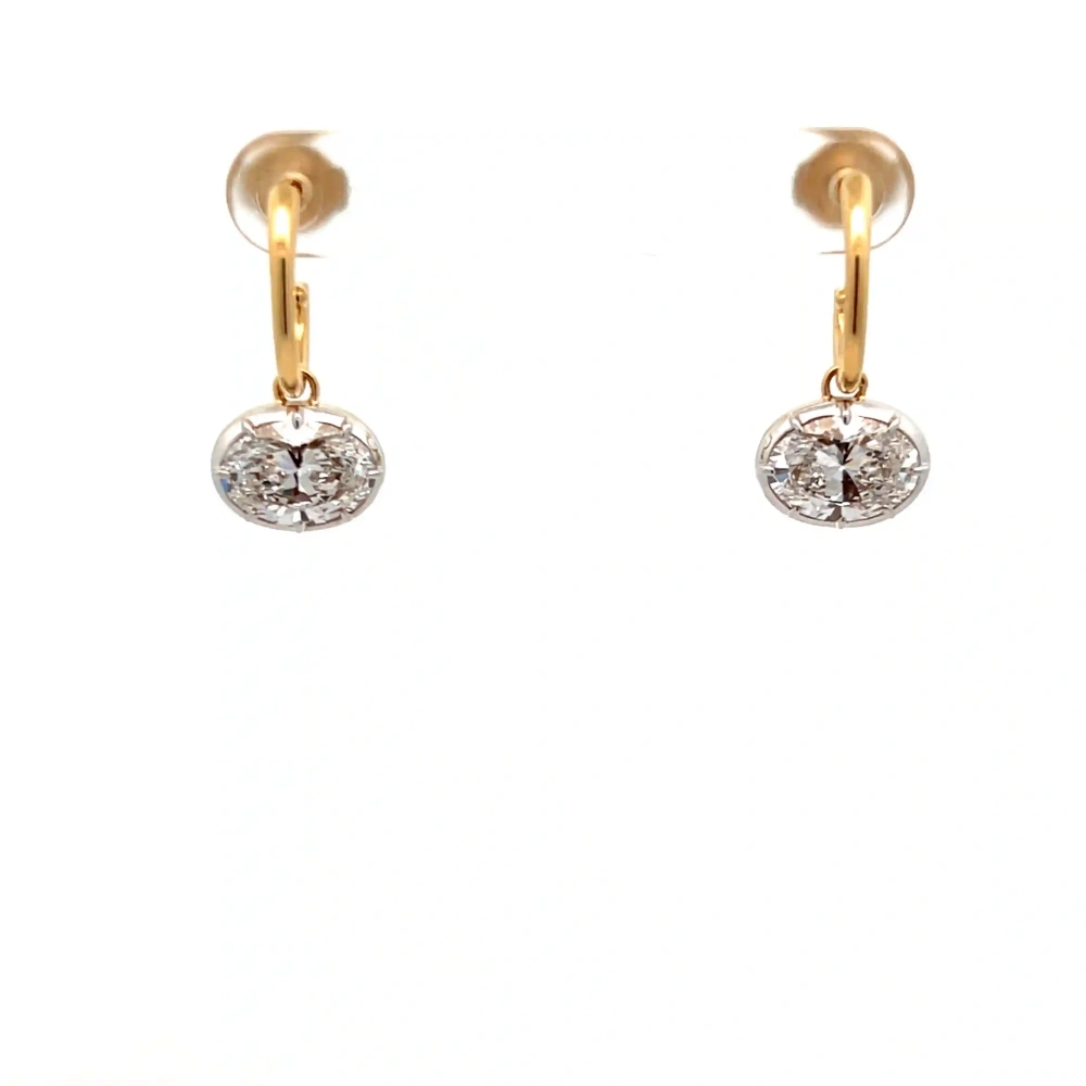 FirstMadam Custom 18K Yellow Gold 4CT Oval Cut Lab Diamond Earrings 2026 Best-Seller Factory Price