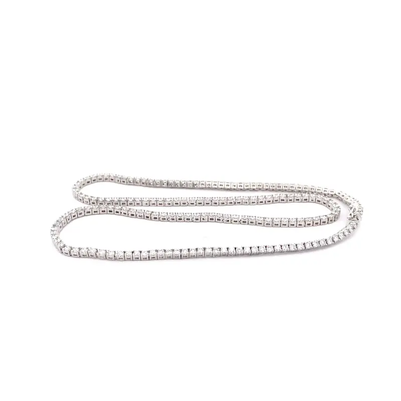 FirstMadam Customized Real 18k White Gold 4ct Lab Diamond Tennis Necklace3 FirstMadam Custom Real 18K White Gold 4ct Lab Diamond Classic Tennis Necklace