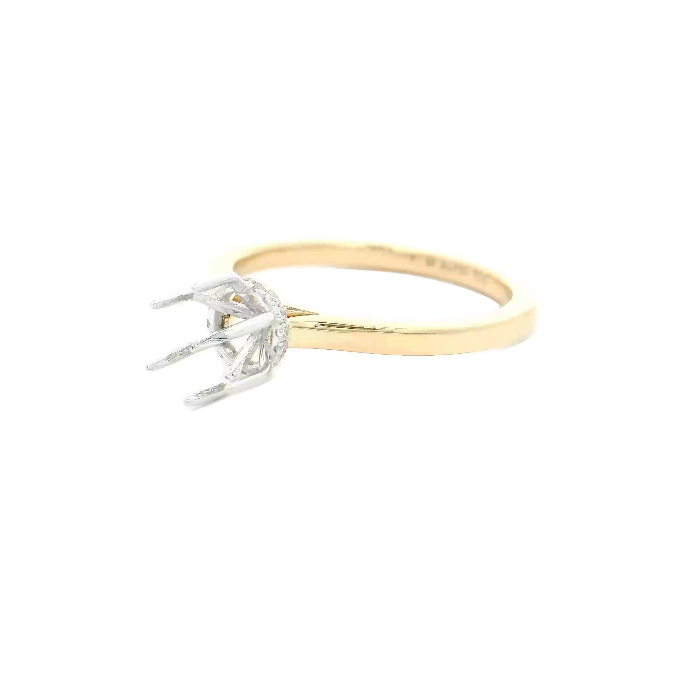 FirstMadam Fine Jewelry 18K Yellow Gold and White Gold Tone Engagement Ring Setting (5) FirstMadam Fine Jewelry 18K Yellow Gold and White Gold Tone Engagement Ring Setting