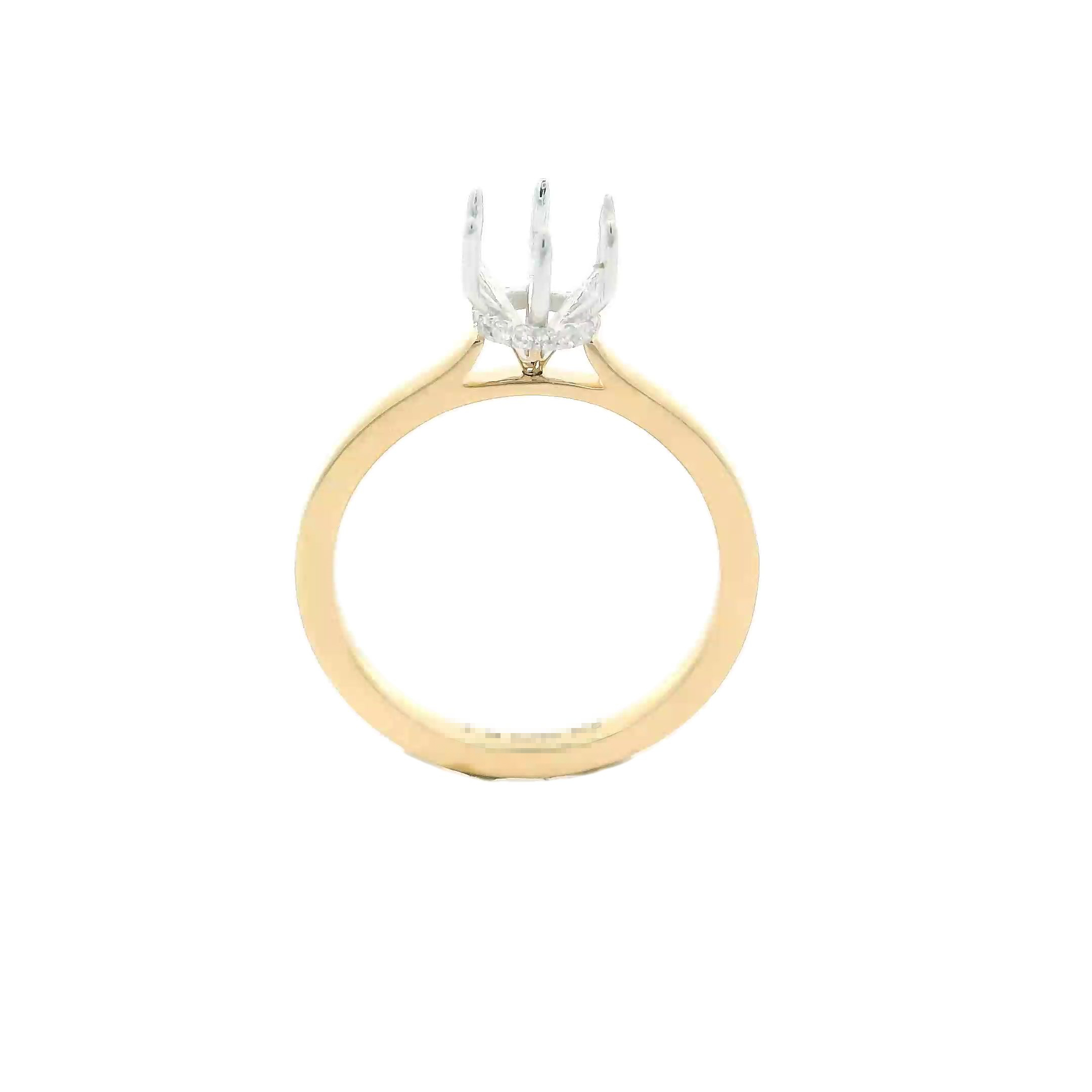 FirstMadam Fine Jewelry 18K Yellow Gold and White Gold Tone Engagement Ring Setting FirstMadam Fine Jewelry 18K Yellow Gold and White Gold Tone Engagement Ring Setting