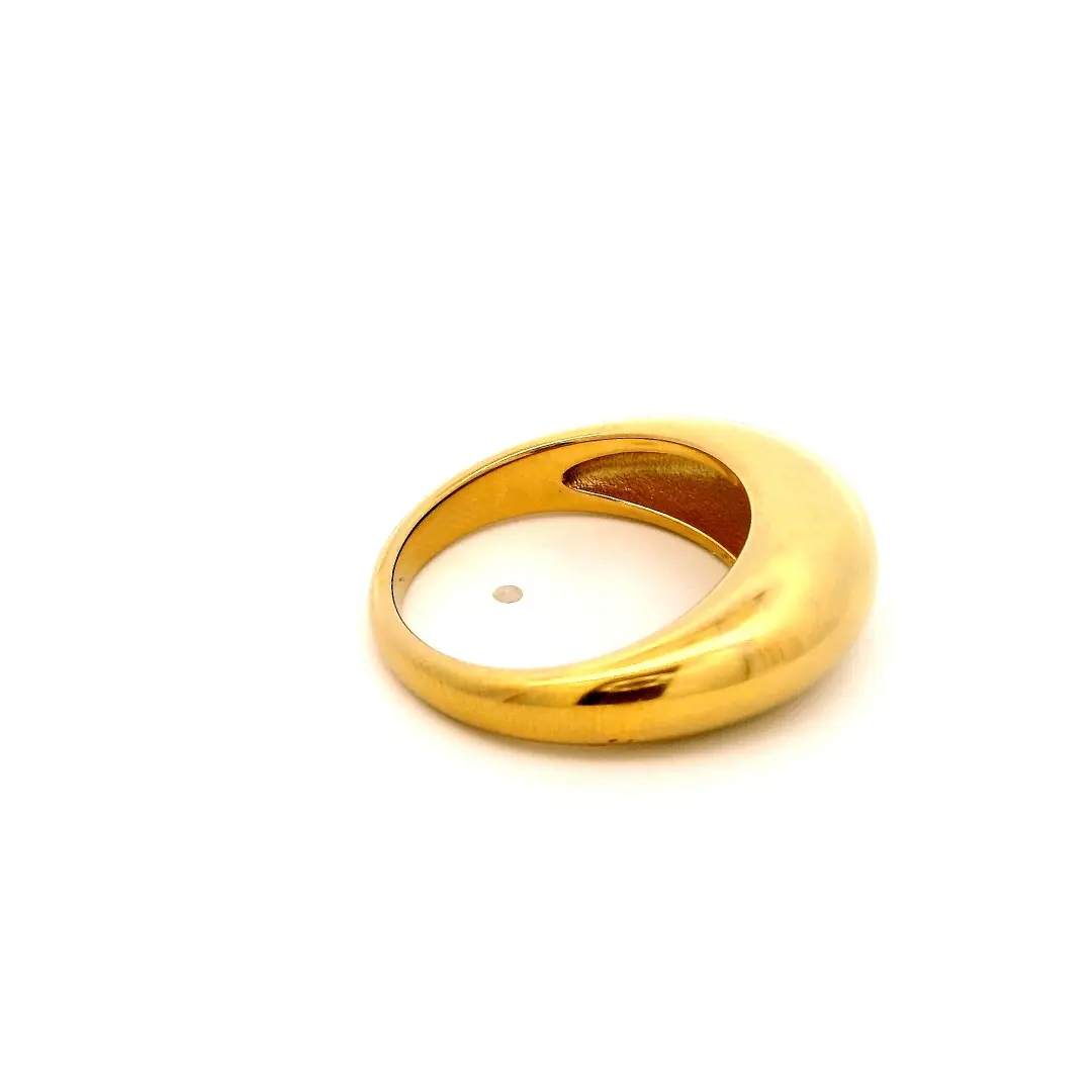 Gold Plated Stainless Steel Plain Dome Band Classic Solid Polished Women Statement Ring Gold Plated Stainless Steel Plain Dome Band Classic Solid Polished Women Statement Ring