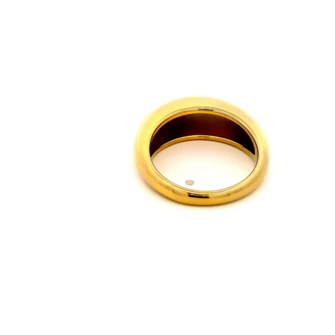 Polished Gold Plated Stainless Steel Stacking Dome Ring Polished Gold Plated Stainless Steel Stacking Dome Ring