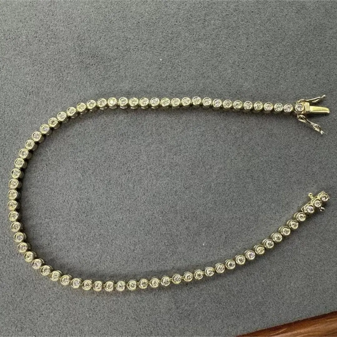 18K Gold Lab Grown Diamond Bezel Tennis Bracelet For Women 18K Gold Lab Grown Diamond Bezel Tennis Bracelet For Women