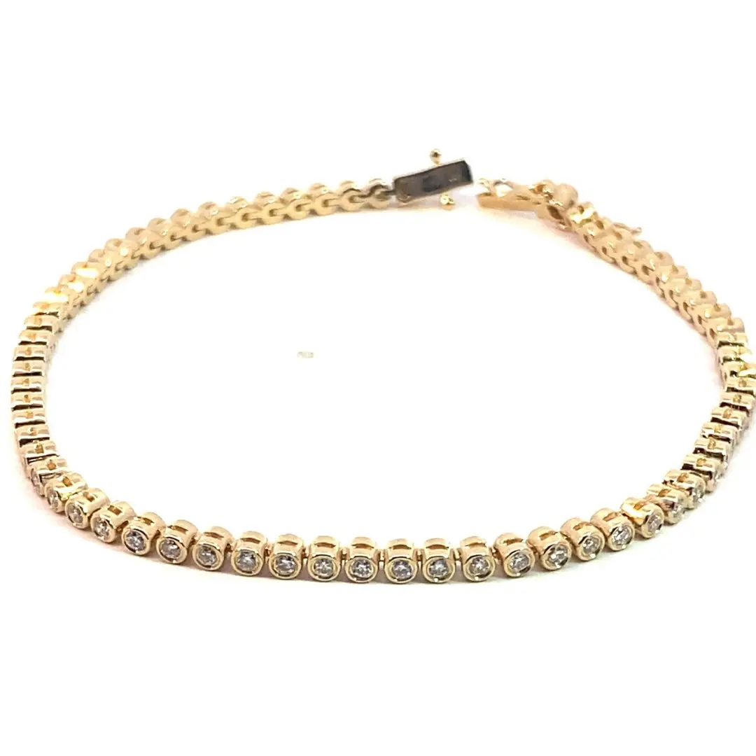 18K Gold Lab Grown Diamond Minimalist Tennis Bracelet