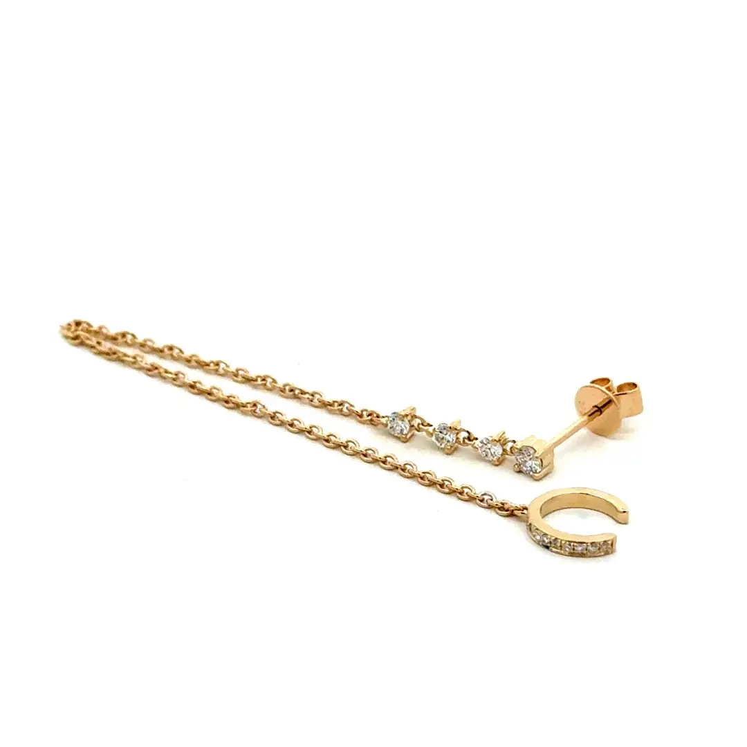 9K Gold Lab Grown Diamond Audra Chain Ear Cuff Earring 9K Gold Lab Grown Diamond Audra Chain Ear Cuff Earring