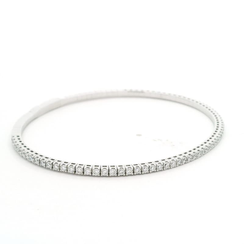 FirstMadam 14K White Gold Eternity Lab Diamond Women Thin Bangle Bracelet--002 FirstMadam 14K White Gold Eternity Lab Diamond Women Thin Bangle Bracelet