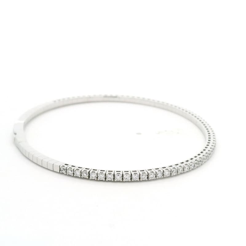 FirstMadam 14K White Gold Eternity Lab Diamond Women Thin Bangle Bracelet--003 FirstMadam 14K White Gold Eternity Lab Diamond Women Thin Bangle Bracelet--003