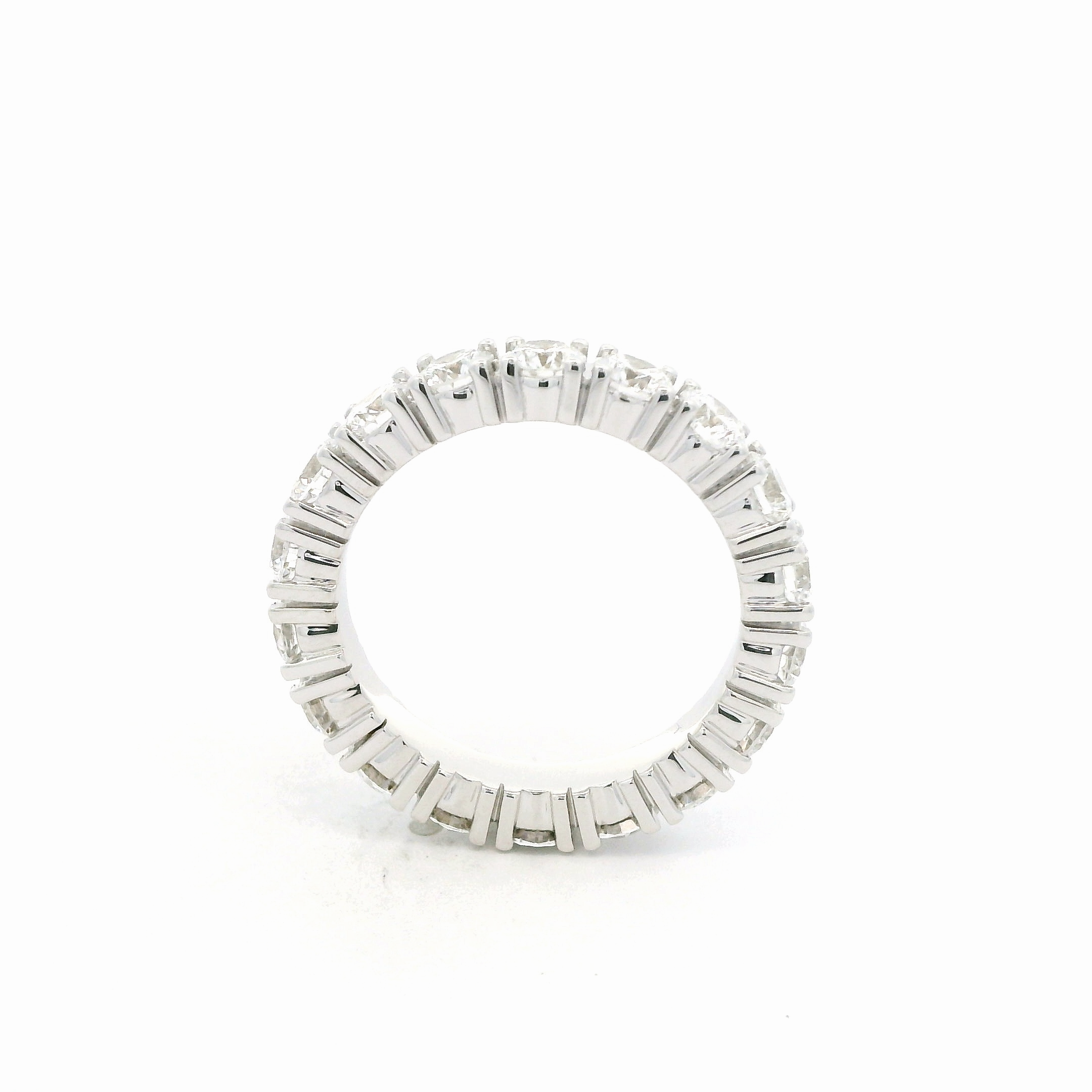 FirstMadam 18K White Gold Women Round Cut Lab Diamond Eternity Band Ring--002 FirstMadam 18K White Gold Women Round Cut Lab Diamond Eternity Band Ring