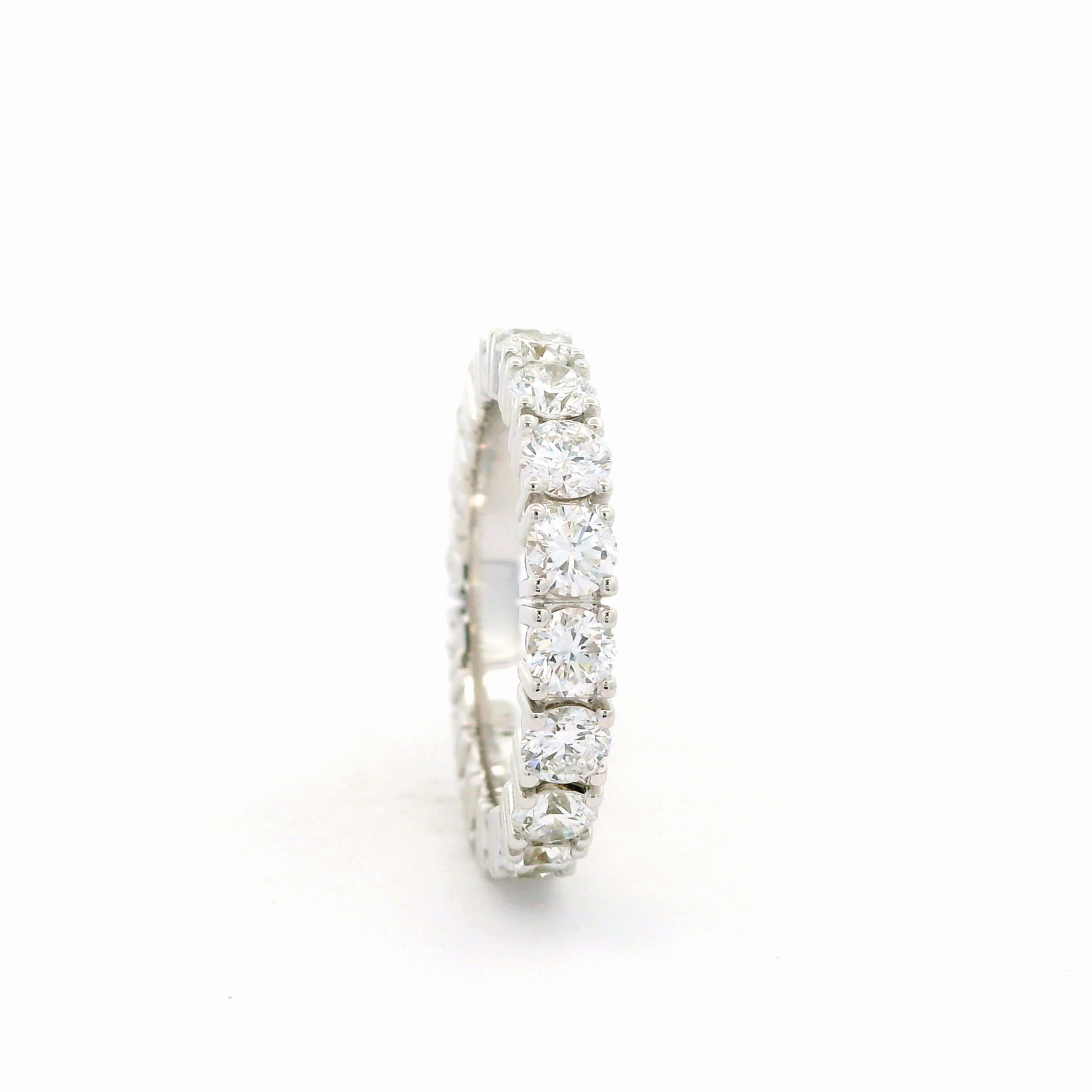 FirstMadam 18K White Gold Women Round Cut Lab Diamond Eternity Band Ring--003 FirstMadam 18K White Gold Women Round Cut Lab Diamond Eternity Band Ring--003