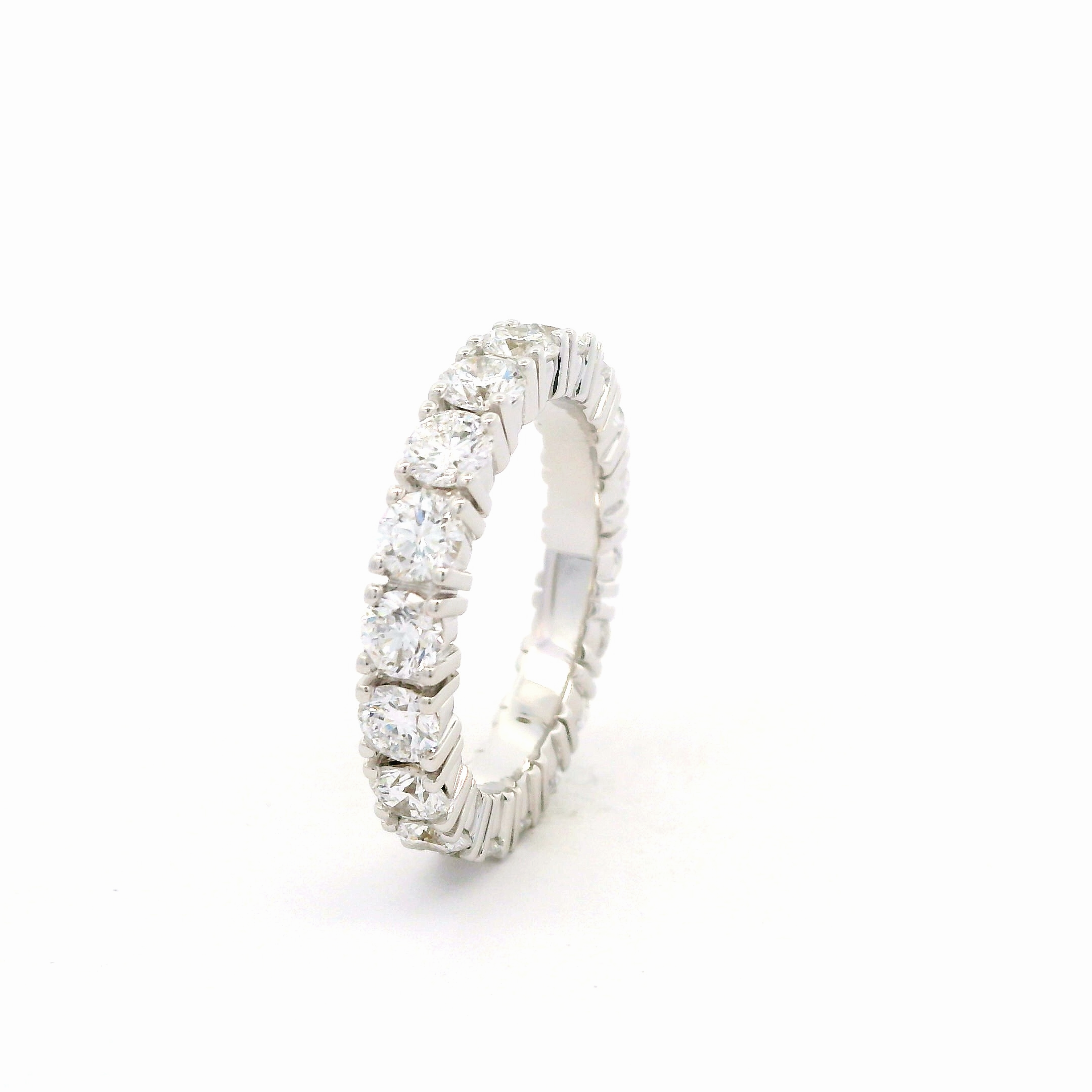 FirstMadam 18K White Gold Women Round Cut Lab Diamond Eternity Band Ring--004 FirstMadam 18K White Gold Women Round Cut Lab Diamond Eternity Band Ring--004