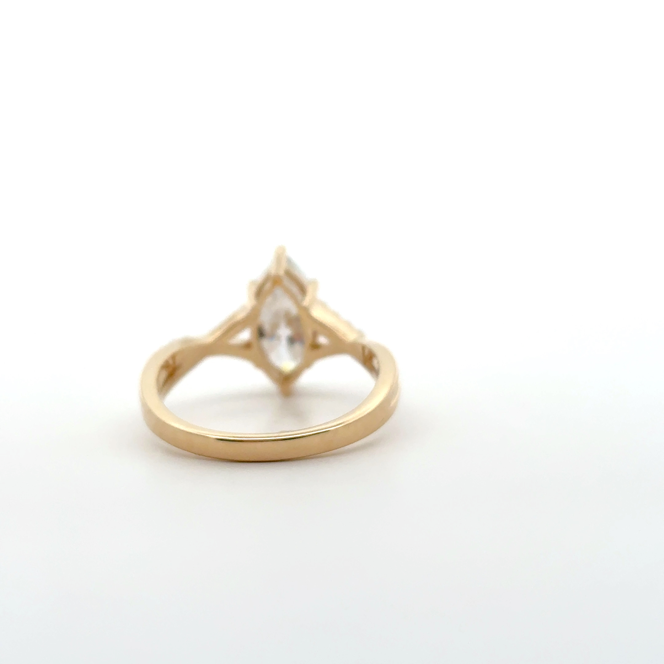 FirstMadam Custom 14K Yellow Gold Cross Lab Diamond Ring (3) FirstMadam Custom 14K Yellow Gold Cross Lab Diamond Ring