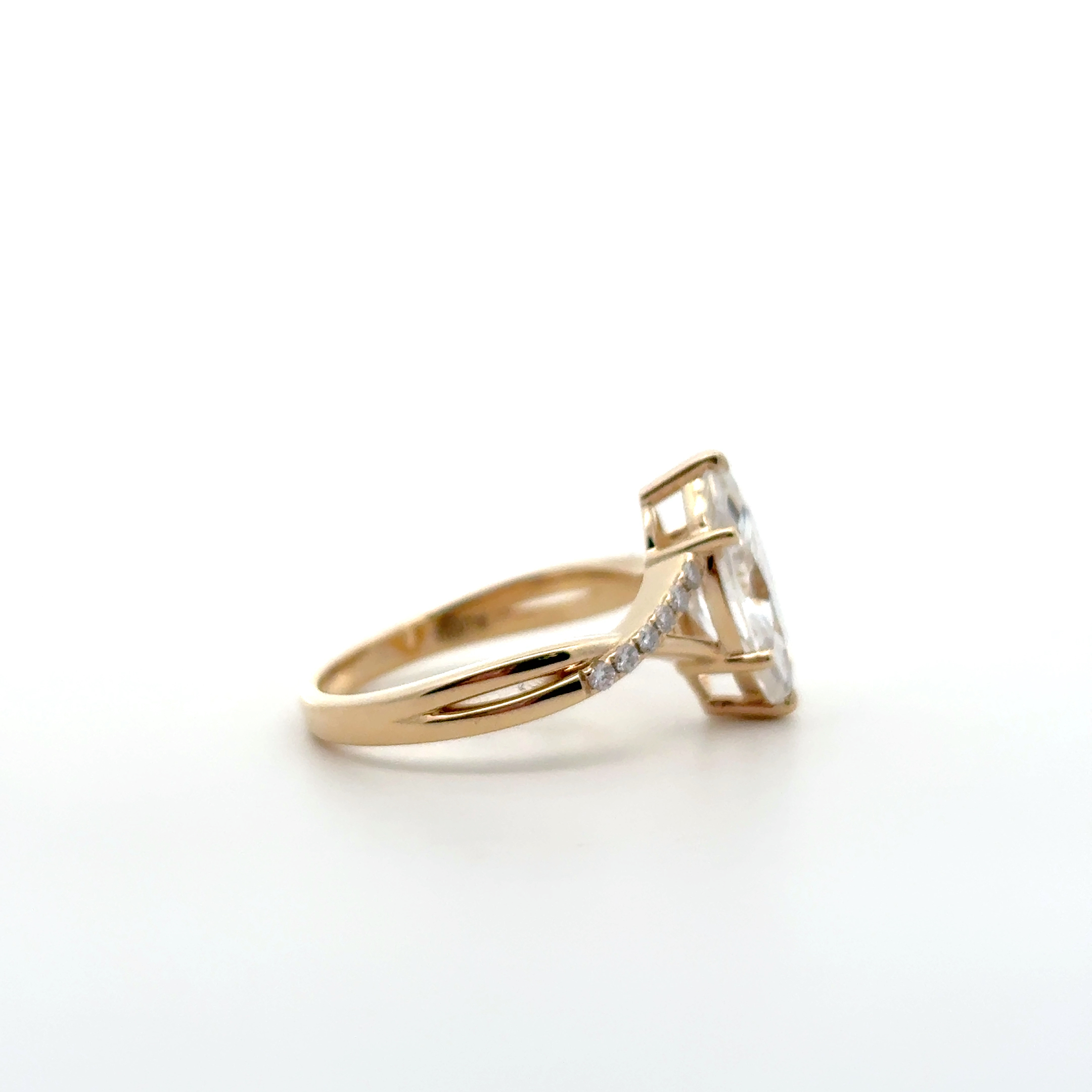 FirstMadam Custom 14K Yellow Gold Cross Lab Diamond Ring (4) FirstMadam Custom 14K Yellow Gold Cross Lab Diamond Ring