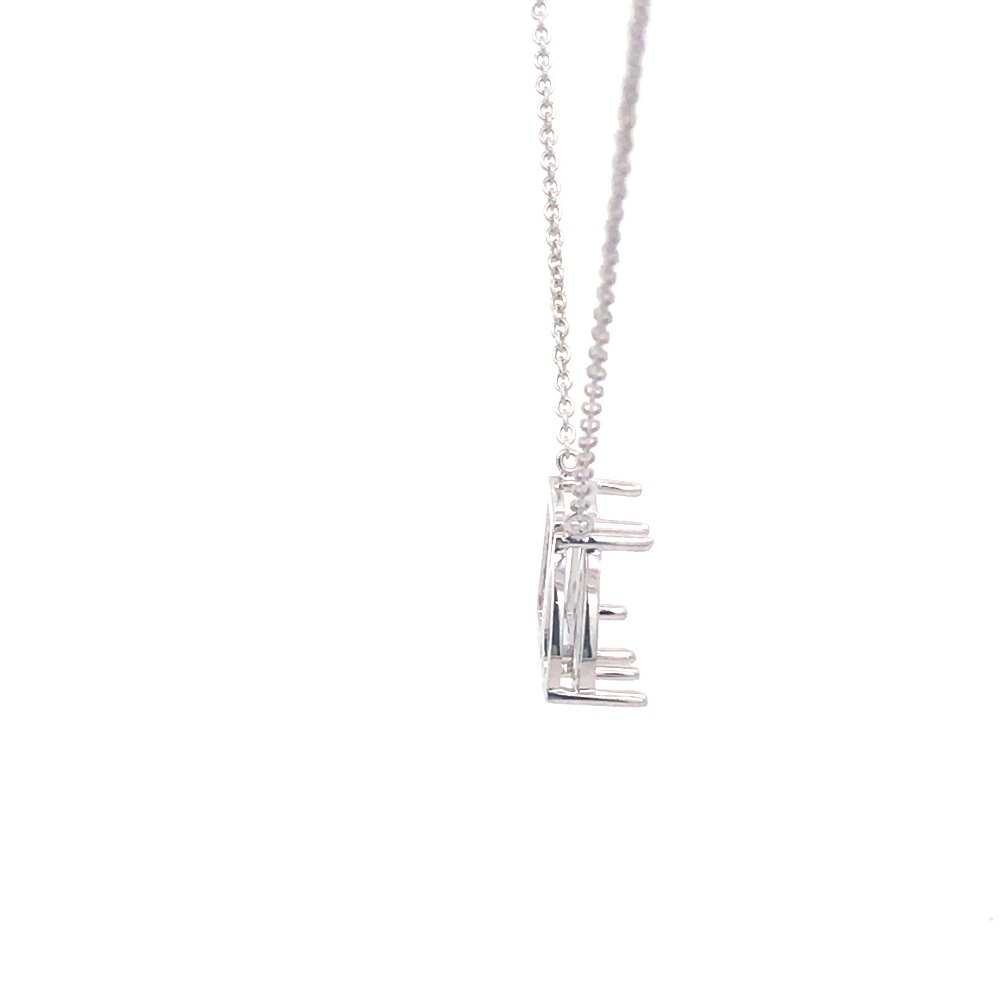 FirstMadam Custom Jewelry 18K White Gold Semi Mount Diamond Sapphire Pendant Setting Necklace (2) FirstMadam Custom Jewelry 18K White Gold Semi Mount Diamond Sapphire Pendant Setting Necklace