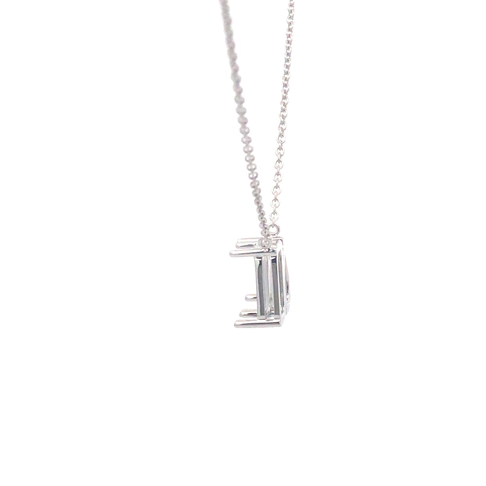 FirstMadam Custom Jewelry 18K White Gold Semi Mount Diamond Sapphire Pendant Setting Necklace (3) FirstMadam Custom Jewelry 18K White Gold Semi Mount Diamond Sapphire Pendant Setting Necklace