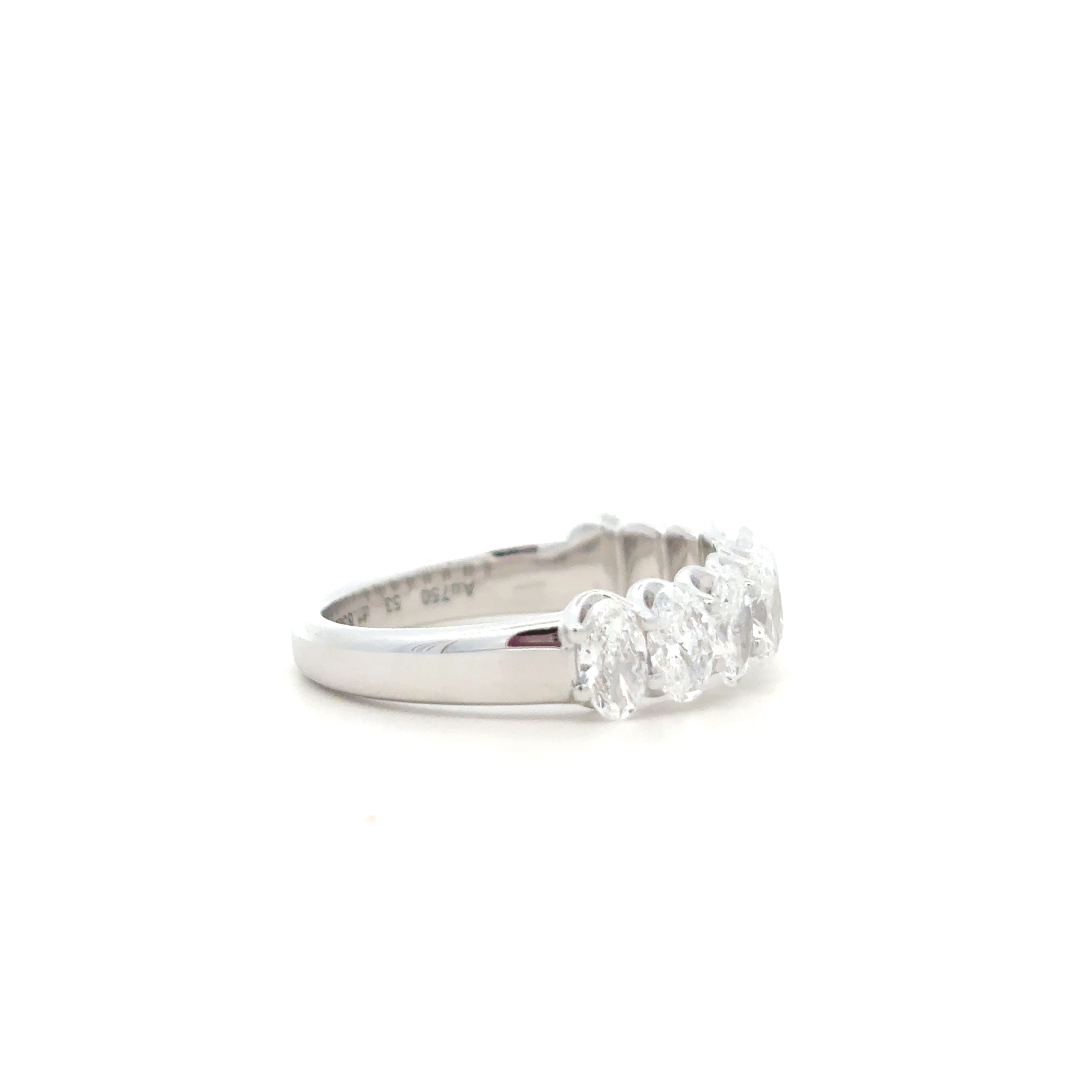 FirstMadam Custom Made 18K White Gold Oval Cut Lab Diamond Ring-4
